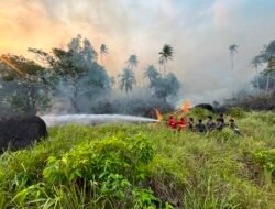 TNI AL Padamkan Kebakaran Lahan di Lingga dan Natuna